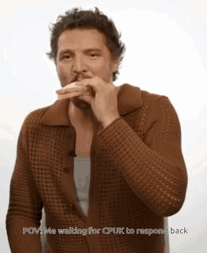 Pedro Pascal Eating Sandwich Like Waiting For Someone GIF