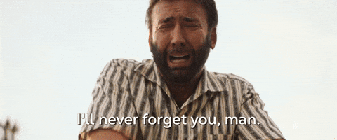 Pedro Pascal Nicolas Cage I'll Never Forget You GIF