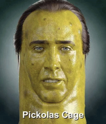 Pedro Pascal Nicolas Cage Turned Into Pickle GIF