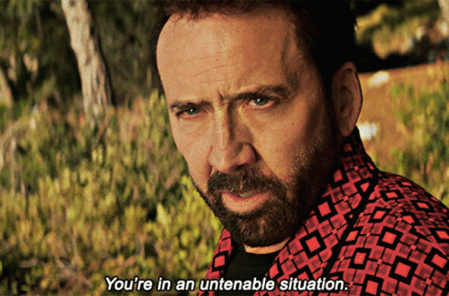 Pedro Pascal Nicolas Cage Untenable Situation GIF