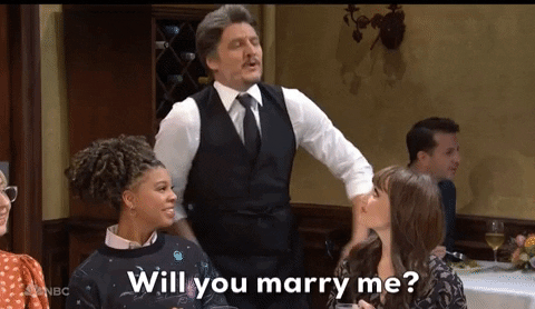 Pedro Pascal Nicolas Cage Will You Marry Me GIF