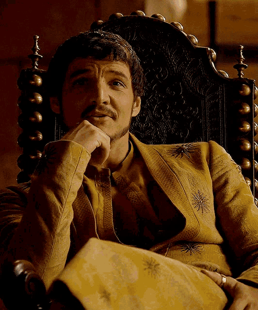 Pedro Pascal Oberyn Martell Smiling Thinking GIF