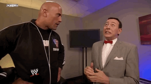 Pee Wee Herman And The Rock Interaction GIF