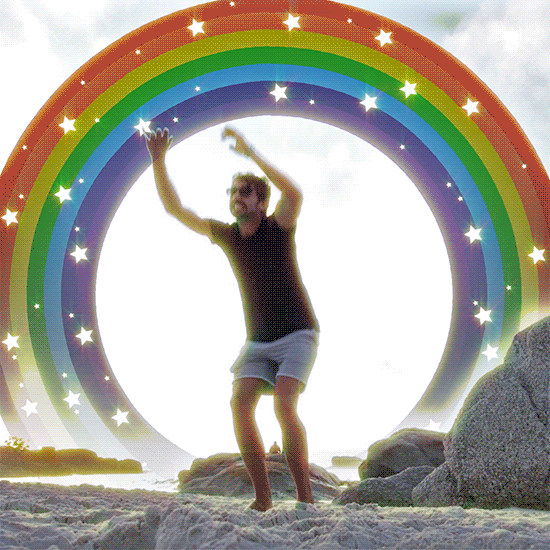 Pee Wee Herman Dance Jump Rainbow GIF