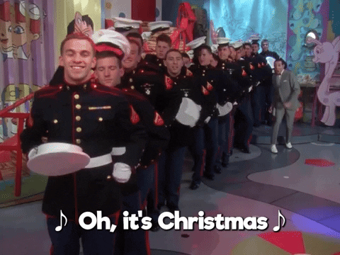 Pee Wee Herman Dancing With Marines GIF