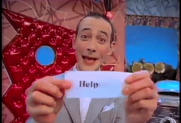 Pee Wee Herman Holding Paper With Help GIF