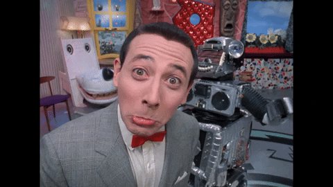 Pee Wee Herman With His Robot GIF