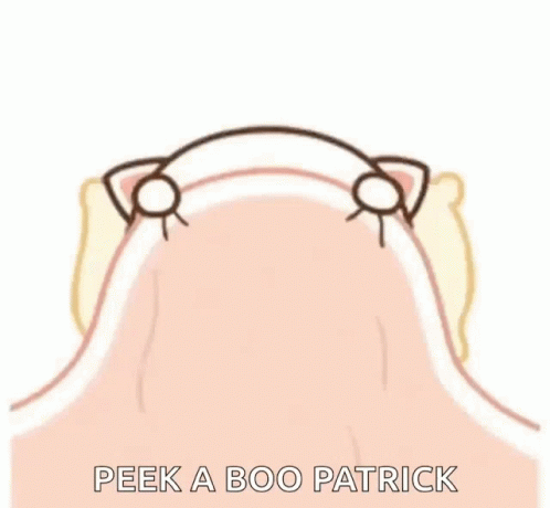 Peek A Boo Patrick Boo GIF