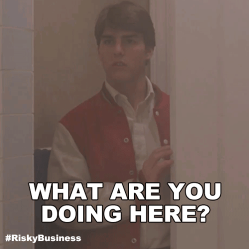 Peeking Red Jacket Man Behind Door What Are You Doing Here
