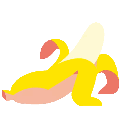 Peeled Banana with Pink Tail