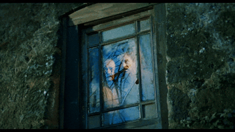 Peeping Toms Peeking Behind Foggy Window GIF