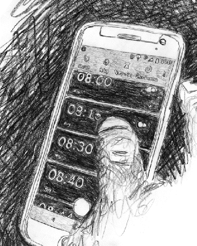 Pencil Drawn Iphone Alarm Clock GIF