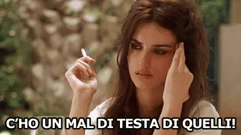 Penelope Cruz Headache Smoking GIF