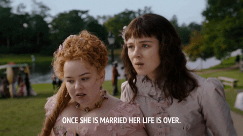 Penelope Featherington Eloise Bridgerton Talked About Marriage GIF