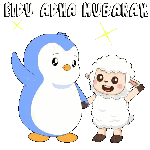 Penguin and Sheep Eid Adha Mubarak
