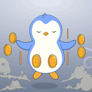 Penguin Balancing Coins With Letter B