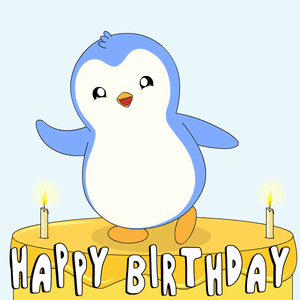 Penguin Balloons Happy Birthday Card