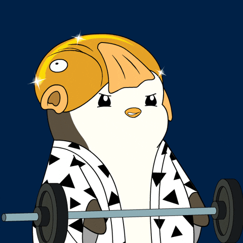 Penguin Barbell Feisty Go To The Gym GIF