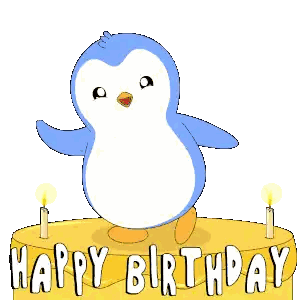 Penguin Birthday Card with Balloons