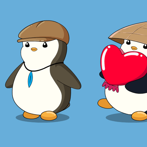 Penguin Breakin And Kicking Heart GIF