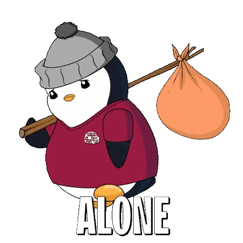 Penguin Carrying Bag and Alone Text