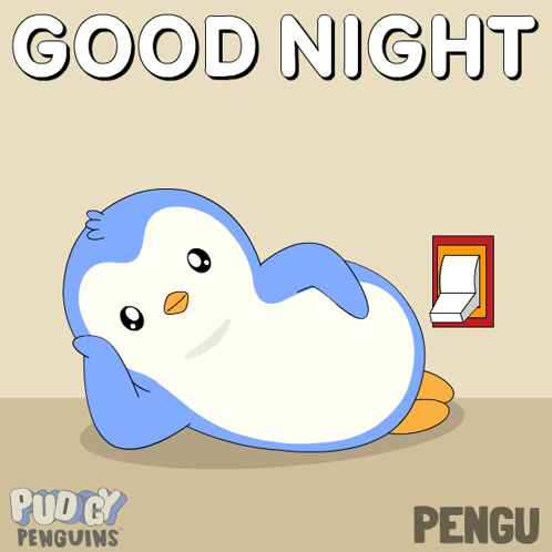 Penguin Cartoon Saying Good Night