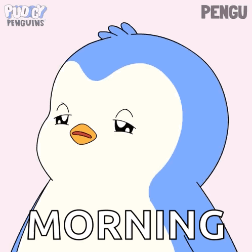 Penguin Cartoon Saying Morning GIF