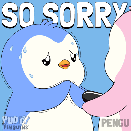 Penguin Cartoon Saying So Sorry