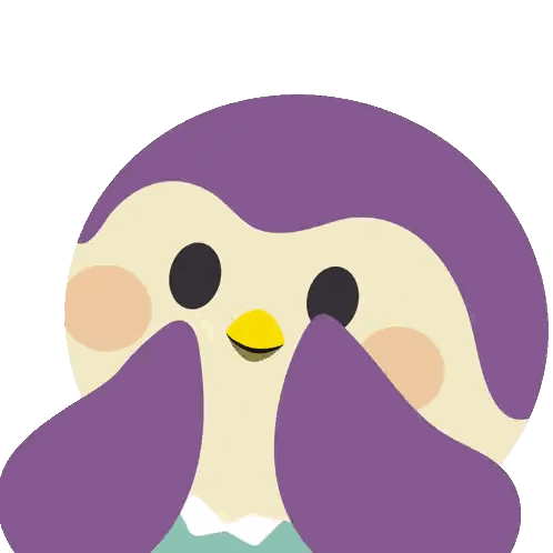 Penguin Covering Face Saying Wow