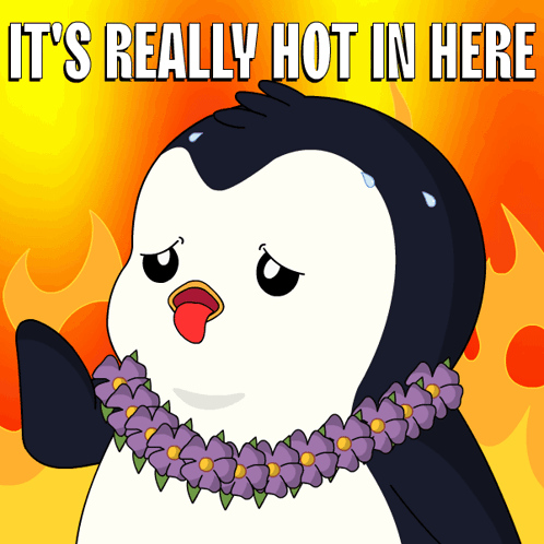 Penguin Feels Really Hot Under The Sun GIF