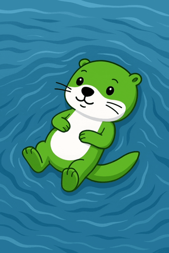 Penguin Floating On Pink Inflatable Ring GIF
