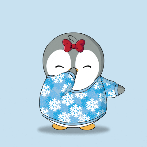 Penguin Floral Shirt Flying Kiss Mua GIF
