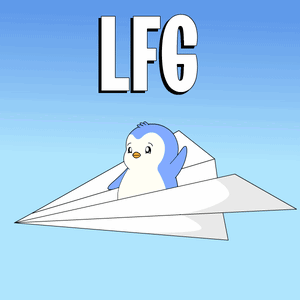 Penguin Flying Paper Airplane LFG GIF