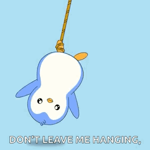 Penguin Hanging Upside Down Don't Leave Me Hanging GIF