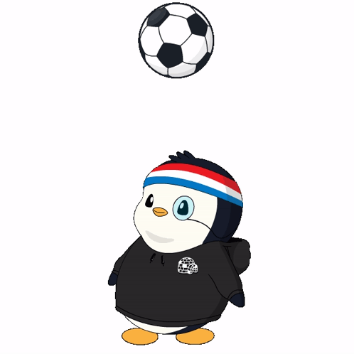Penguin Head Football Time GIF