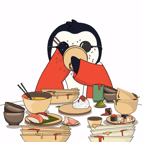 Penguin Hibachi Mukbang GIF