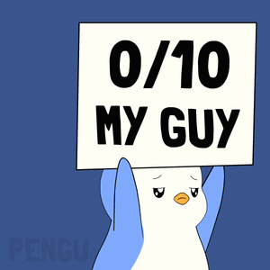 Penguin Holding 0/10 Sign