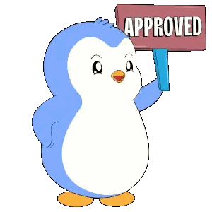Penguin Holding Approved Sign