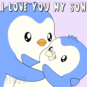 Penguin Holding Baby Saying I Love You My Son