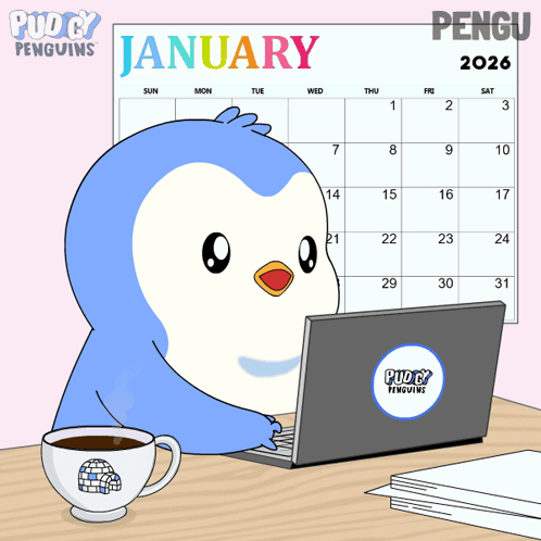 Penguin Holding Back to Work Sign