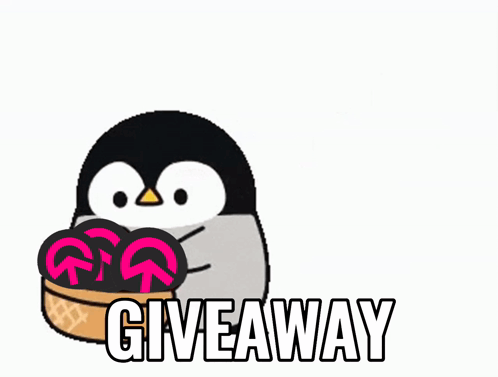Penguin Holding Basket of Lollipops Saying Giveaway