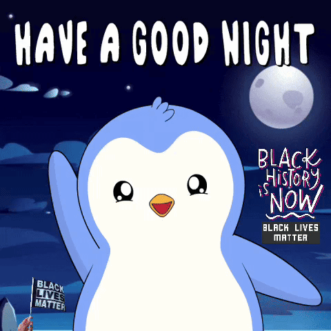 Penguin Holding Black Lives Matter Flag GIF