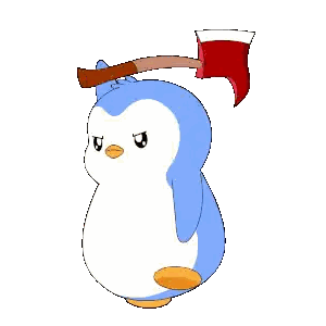 Penguin Holding Bloody Axe