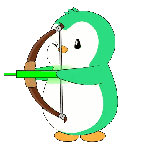Penguin Holding Bow and Arrow