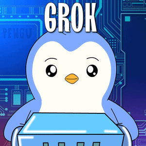 Penguin Holding Box With Grok GIF