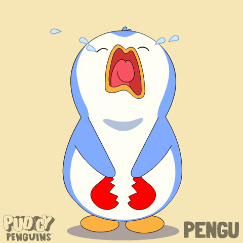 Penguin Holding Broken Heart With Name Pengu GIF