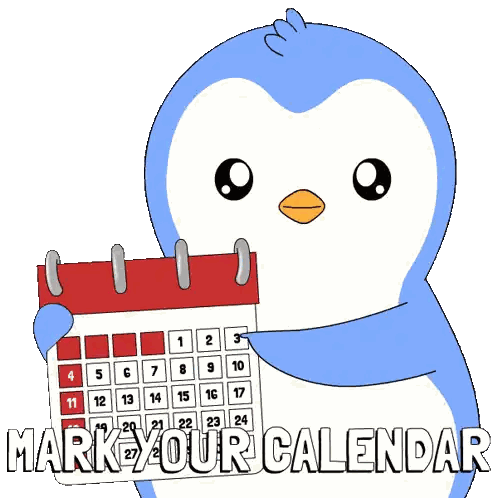 Penguin Holding Calendar