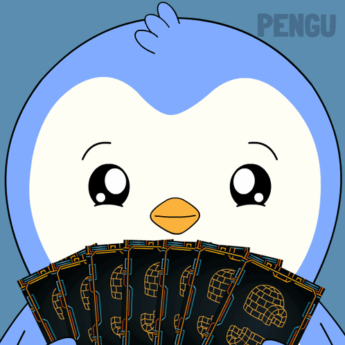 Penguin Holding Cards Pengu