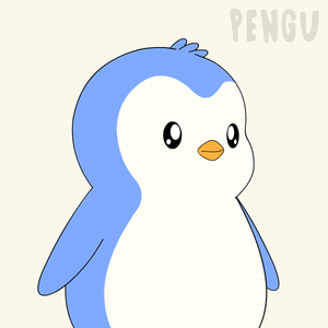 Penguin Holding Caution Sign