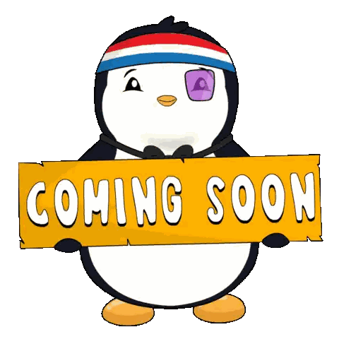 Penguin Holding Coming Soon Sign